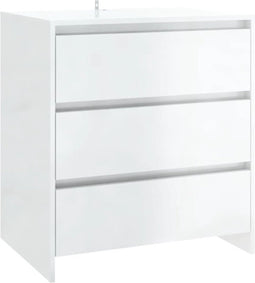 vidaXL - Dressoir - 70x41x75 - cm - bewerkt - hout - hoogglans - wit