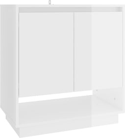 vidaXL - Dressoir - 70x41x75 - cm - bewerkt - hout - hoogglans - wit