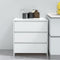 vidaXL - Dressoir - 70x41x75 - cm - bewerkt - hout - hoogglans - wit