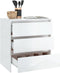 vidaXL - Dressoir - 70x41x75 - cm - bewerkt - hout - hoogglans - wit