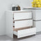 vidaXL - Dressoir - 70x41x75 - cm - bewerkt - hout - hoogglans - wit