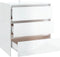 vidaXL - Dressoir - 70x41x75 - cm - bewerkt - hout - hoogglans - wit