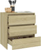 vidaXL - Dressoir - 70x41x75 - cm - bewerkt - hout - sonoma - eikenkleurig
