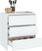 vidaXL - Dressoir - 70x41x75 - cm - bewerkt - hout - wit