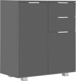 vidaXL - Dressoir - 71x35x80 - cm - spaanplaat - hoogglans - grijs