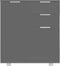 vidaXL - Dressoir - 71x35x80 - cm - spaanplaat - hoogglans - grijs