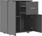 vidaXL - Dressoir - 71x35x80 - cm - spaanplaat - hoogglans - grijs