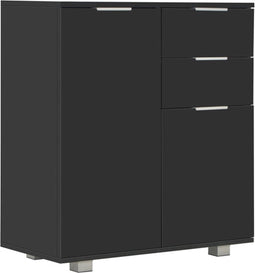 vidaXL - Dressoir - 71x35x80 - cm - spaanplaat - hoogglans - zwart