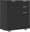 vidaXL - Dressoir - 71x35x80 - cm - spaanplaat - hoogglans - zwart