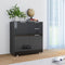 vidaXL - Dressoir - 71x35x80 - cm - spaanplaat - hoogglans - zwart