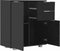 vidaXL - Dressoir - 71x35x80 - cm - spaanplaat - hoogglans - zwart