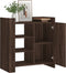 vidaXL - Dressoir - 73,5x35x75 - cm - bewerkt - hout - bruin - eikenkleur