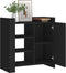 vidaXL - Dressoir - 73,5x35x75 - cm - bewerkt - hout - zwart