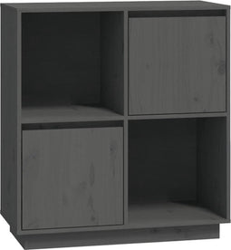 vidaXL - Dressoir - 74x35x80 - cm - massief - grenenhout - grijs