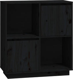 vidaXL - Dressoir - 74x35x80 - cm - massief - grenenhout - zwart