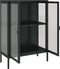 vidaXL - Dressoir - 75x35x105 - cm - glas - en - staal - zwart