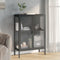 vidaXL - Dressoir - 75x35x105 - cm - glas - en - staal - zwart