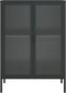 vidaXL - Dressoir - 75x35x105 - cm - glas - en - staal - zwart