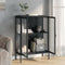 vidaXL - Dressoir - 75x35x105 - cm - glas - en - staal - zwart