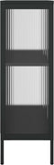 vidaXL - Dressoir - 75x35x105 - cm - glas - en - staal - zwart