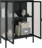 vidaXL - Dressoir - 75x35x105 - cm - glas - en - staal - zwart