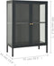 vidaXL - Dressoir - 75x35x105 - cm - staal - en - glas - antracietkleurig