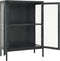 vidaXL - Dressoir - 75x35x105 - cm - staal - en - glas - antracietkleurig