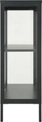 vidaXL - Dressoir - 75x35x105 - cm - staal - en - glas - antracietkleurig