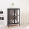 vidaXL - Dressoir - 75x35x105 - cm - staal - en - glas - zwart