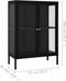 vidaXL - Dressoir - 75x35x105 - cm - staal - en - glas - zwart