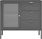 vidaXL - Dressoir - 75x35x70 - cm - staal - en - gehard - glas - antracietkleurig