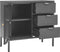 vidaXL - Dressoir - 75x35x70 - cm - staal - en - gehard - glas - antracietkleurig