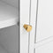 vidaXL - Dressoir - 75x35x70 - cm - staal - en - gehard - glas - wit