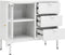 vidaXL - Dressoir - 75x35x70 - cm - staal - en - gehard - glas - wit