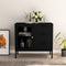 vidaXL - Dressoir - 75x35x70 - cm - staal - en - gehard - glas - zwart