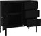 vidaXL - Dressoir - 75x35x70 - cm - staal - en - gehard - glas - zwart