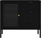 vidaXL - Dressoir - 75x35x70 - cm - staal - en - gehard - glas - zwart