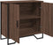vidaXL - Dressoir - 78x35,5x74,5 - cm - bewerkt - hout - bruin - eikenkleur