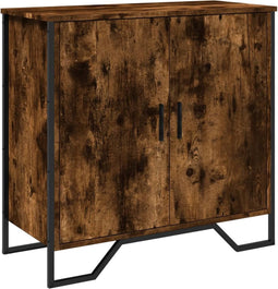 vidaXL - Dressoir - 78x35,5x74,5 - cm - bewerkt - hout - gerookt - eikenkleurig
