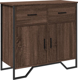 vidaXL - Dressoir - 79.5x35,5x74,5 - cm - bewerkt - hout - bruin - eikenkleur