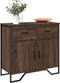 vidaXL - Dressoir - 79.5x35,5x74,5 - cm - bewerkt - hout - bruin - eikenkleur