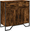 vidaXL - Dressoir - 79.5x35,5x74,5 - cm - bewerkt - hout - gerookt - eikenkleurig