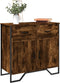 vidaXL - Dressoir - 79.5x35,5x74,5 - cm - bewerkt - hout - gerookt - eikenkleurig
