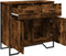 vidaXL - Dressoir - 79.5x35,5x74,5 - cm - bewerkt - hout - gerookt - eikenkleurig