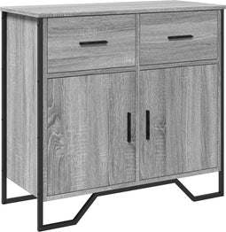 vidaXL - Dressoir - 79.5x35,5x74,5 - cm - bewerkt - hout - grijs - sonoma - eikenkleur