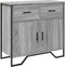 vidaXL - Dressoir - 79.5x35,5x74,5 - cm - bewerkt - hout - grijs - sonoma - eikenkleur
