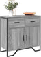 vidaXL - Dressoir - 79.5x35,5x74,5 - cm - bewerkt - hout - grijs - sonoma - eikenkleur