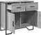 vidaXL - Dressoir - 79.5x35,5x74,5 - cm - bewerkt - hout - grijs - sonoma - eikenkleur