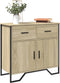 vidaXL - Dressoir - 79.5x35,5x74,5 - cm - bewerkt - hout - sonoma - eikenkleurig
