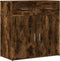 vidaXL - Dressoir - 79x38x80 - cm - bewerkt - hout - gerookt - eikenkleurig